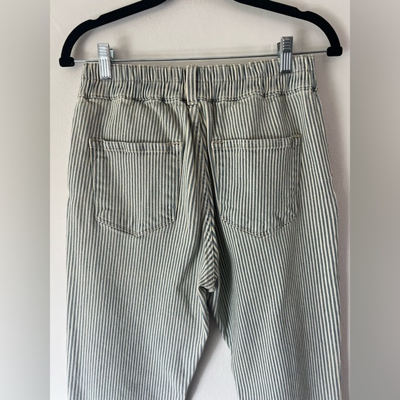 Kancan High Rise Blue & White Railroad Striped Stretch Tapered Mom Jeans Size 26 - Picture 5 of 9